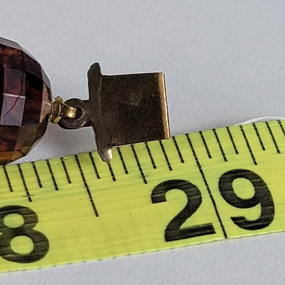 Vtg. Simulated Baltic Amber Lucite Beaded Necklace Cognac Hiidden Box Clasp 29" - Picture 8 of 9